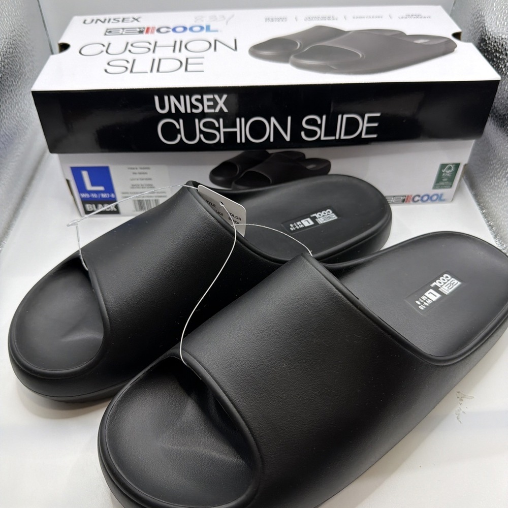 32 Degrees Cool Unisex Cushion‎ Slides Black Size W 9-10/M 7-8